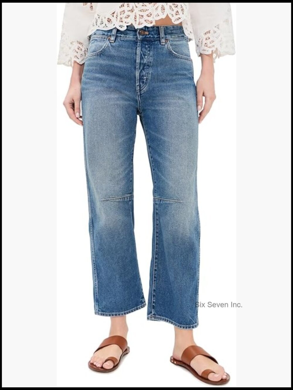 Darted Barrel Leg Jeans Non-Stretch Denim High-Rise Mid-Weight